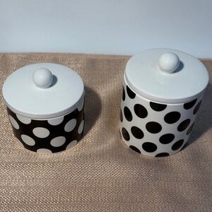 Sephora Black and White Polka Dot Vanity jar set